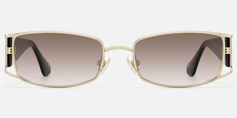 Wren - Gradient Lens Rectangle Gold Sunglasses by Vooglam