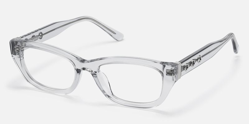 Riven - Crystal Grey Thick Cat Eye Frames by Vooglam