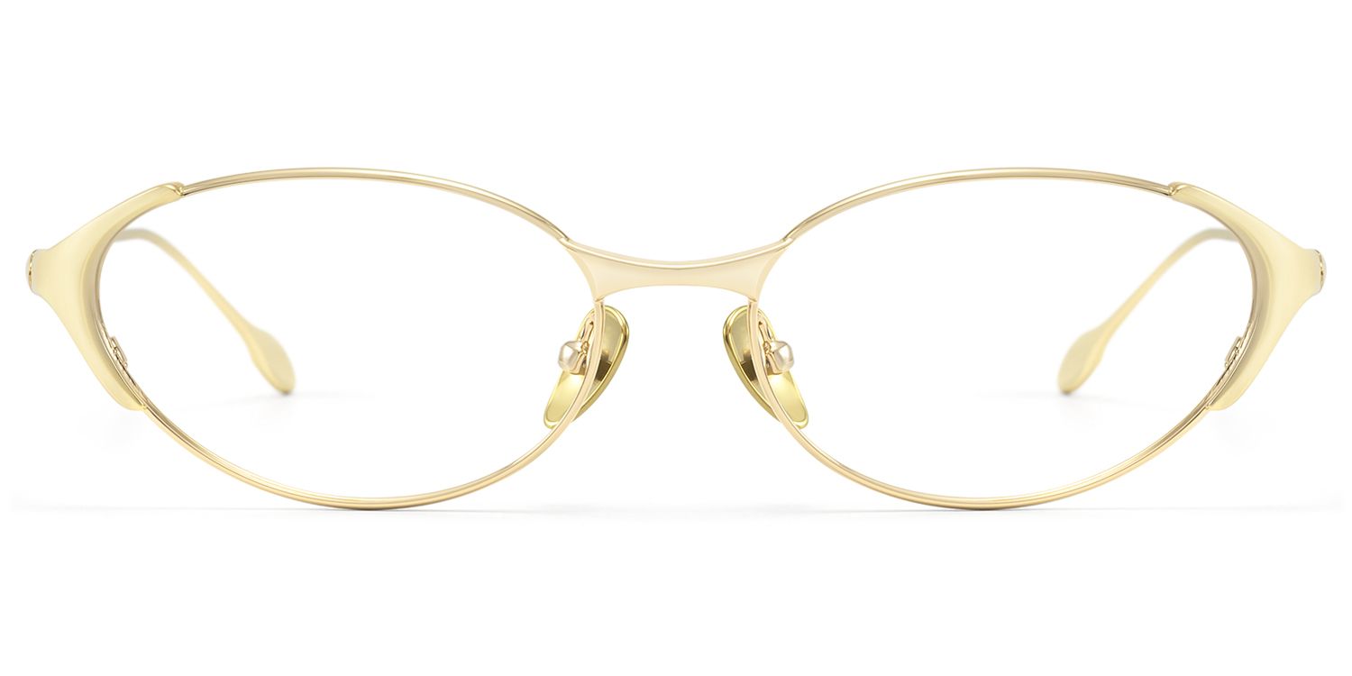 Ebisu - Retro Gold Oval Glasses with Ti Nose Pads by Vooglam Product Details 1