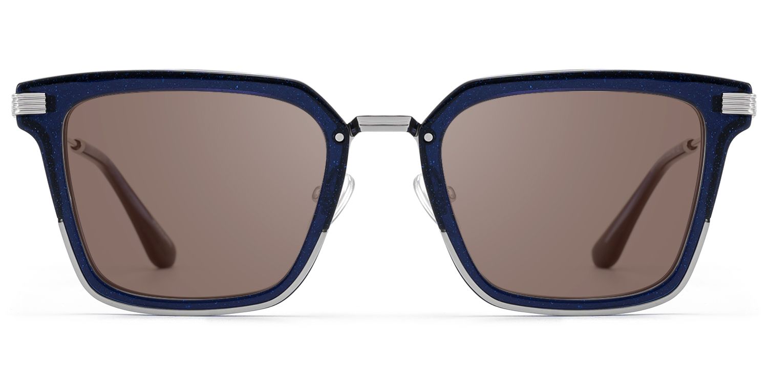 Kassel - Statement Navy Blue Brown Lens Sunglasses by Vooglam Product Details 1