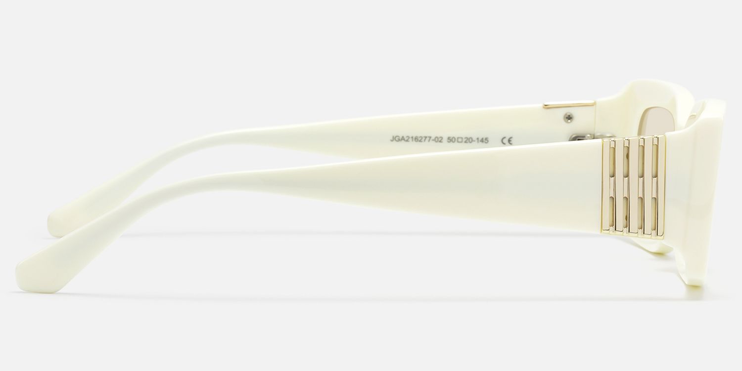 Aurelia - Off White Light Brown Sunglasses by Vooglam - Side View
