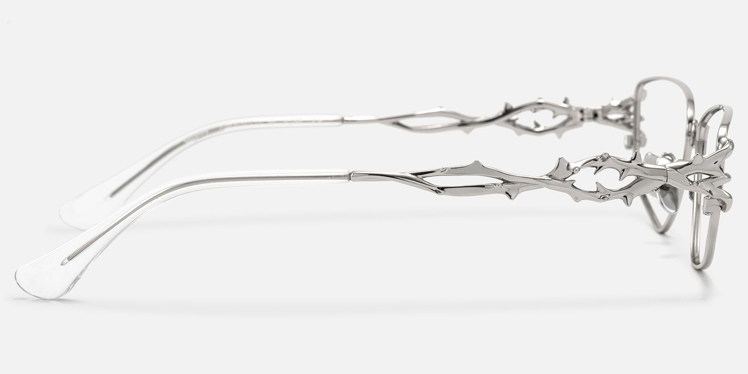 Spine - Silver Spine Deco Gothic Eyewear by Vooglam - Side View