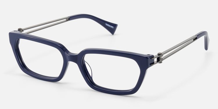 Scarpa - Blue Gunmetal Wire Temple Glasses by Vooglam
