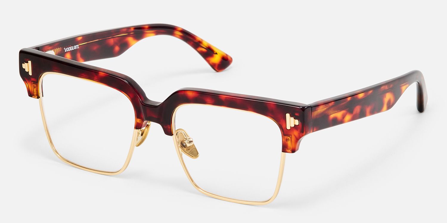 Nathifa - Browline Tortoise Eyeglasses by Vooglam - Front View