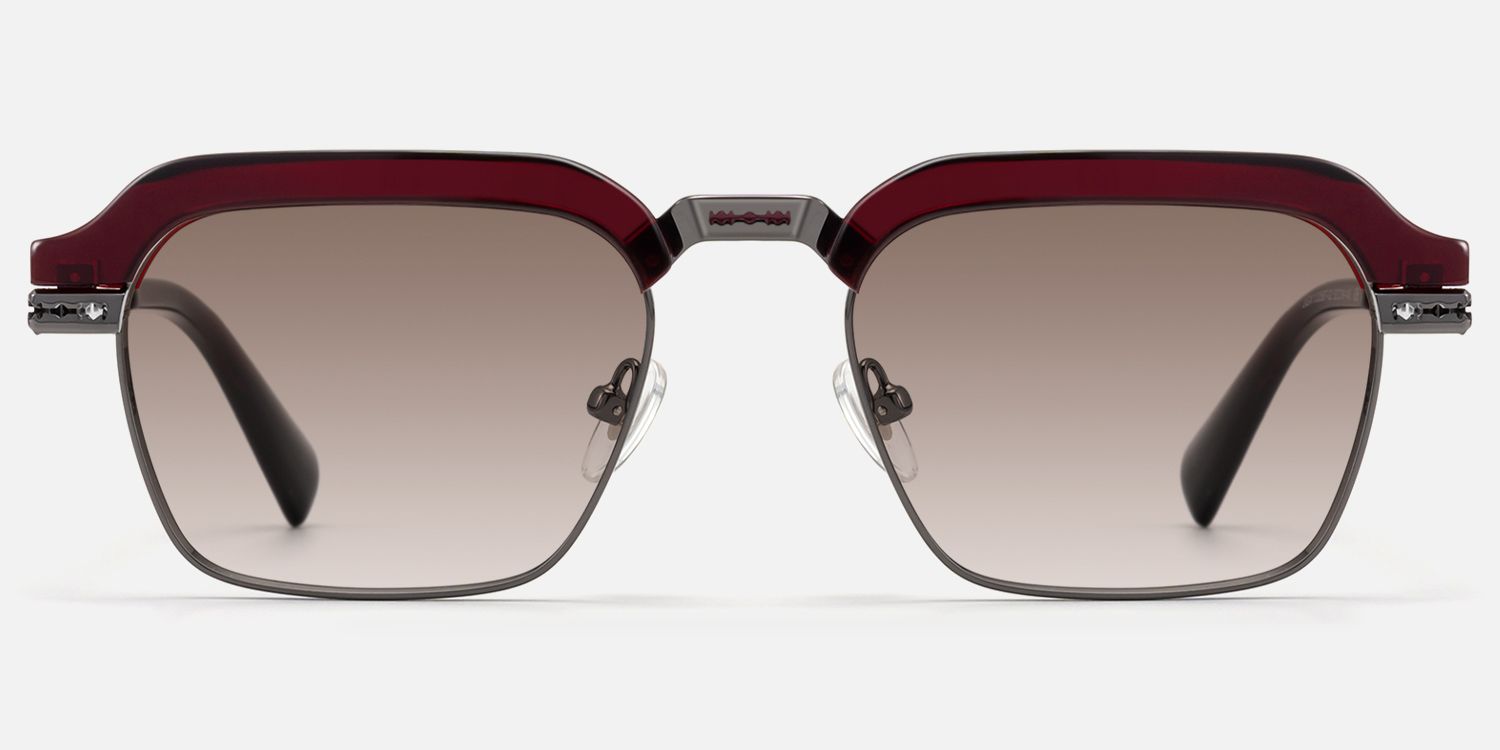 Archive - Brown Tint Razor Blade Sunglasses by Vooglam - Angle View