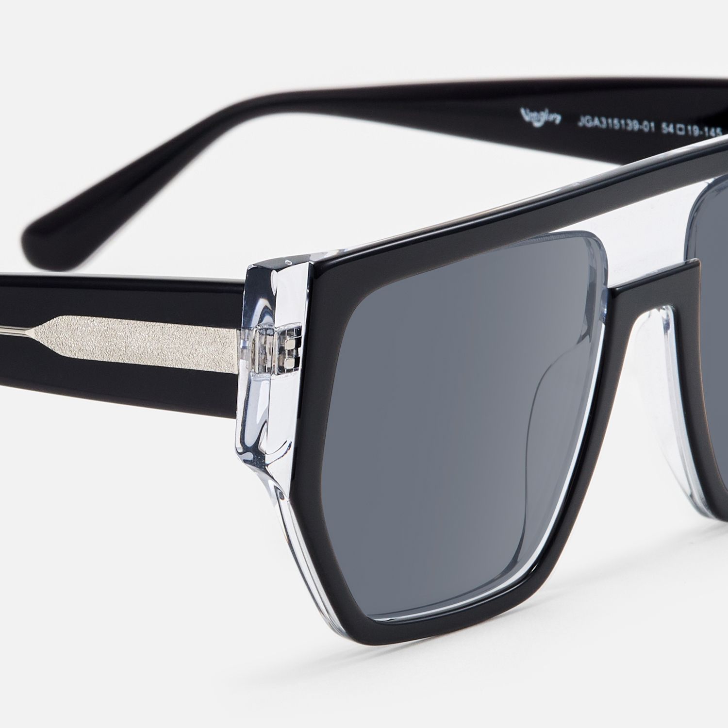 Inerney - Browline Black Aviator Sunglasses by Vooglam - Design Details