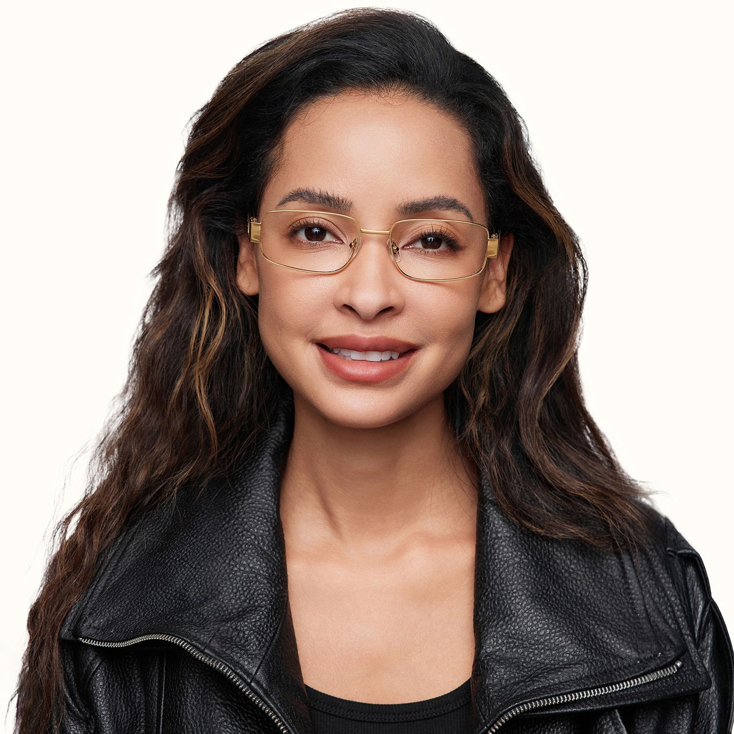 Cypher - Rectangle Gold Eyeglasses by Vooglam - On Model