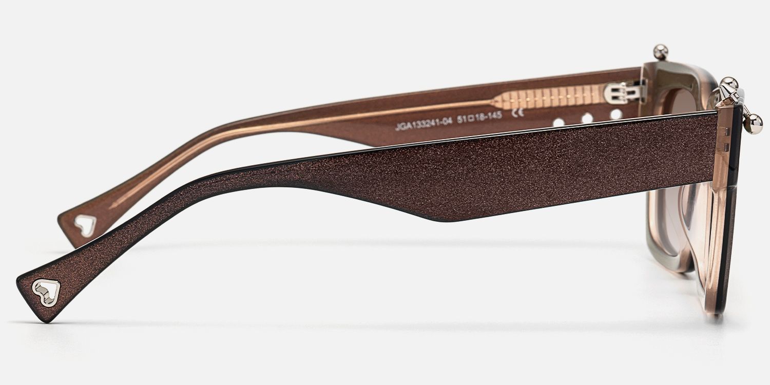 PIERCE - Piercing Pearlescent Brown Sunglasses by Vooglam - Side View