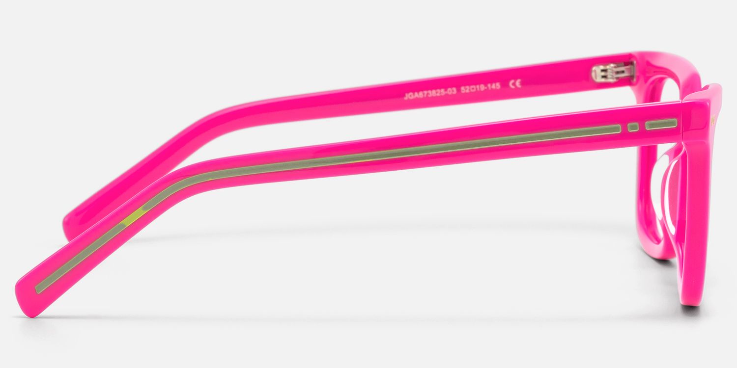 Remix - Chic Rectangle Pink Eyeglasses by Vooglam - Side View