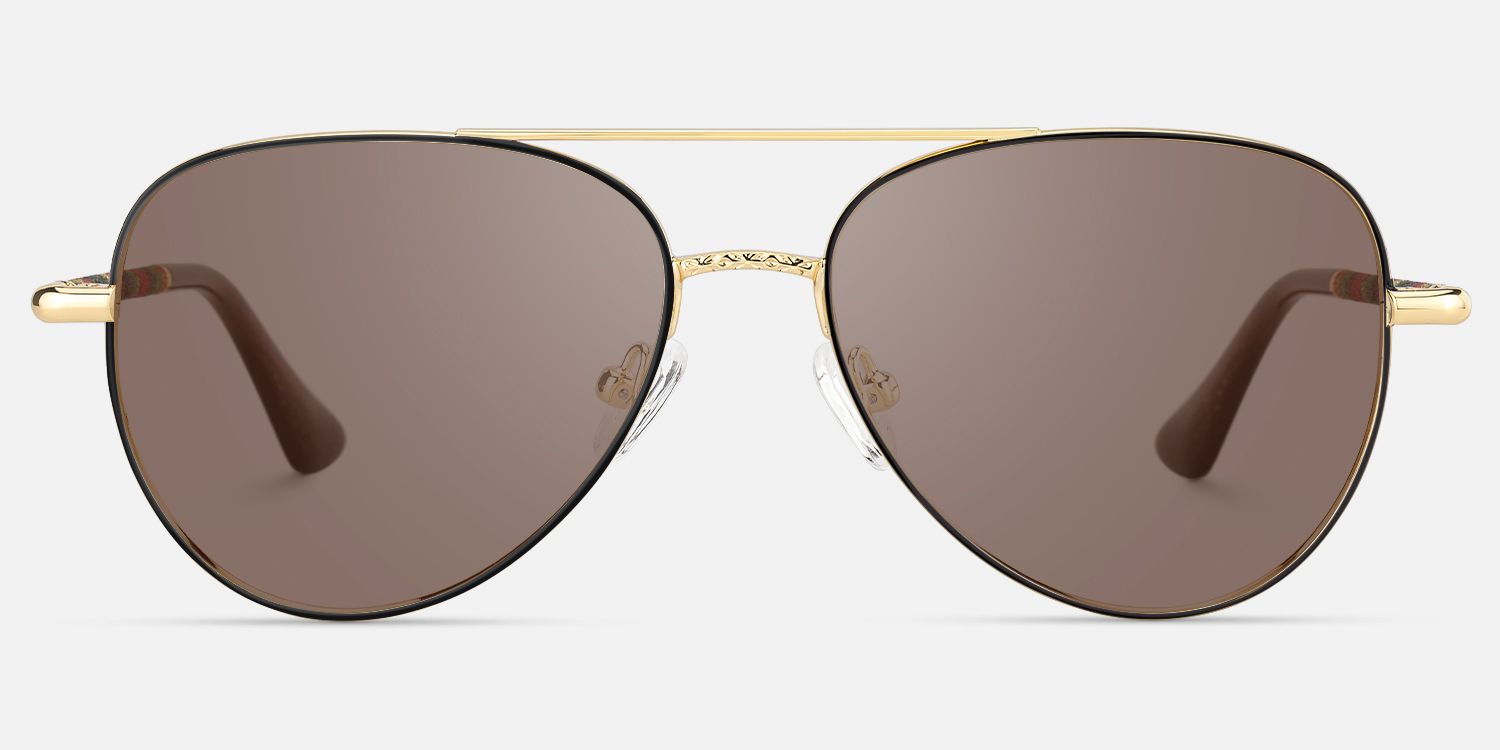 Joni - Aviator Two-tone Sunglasses by Vooglam - Angle View