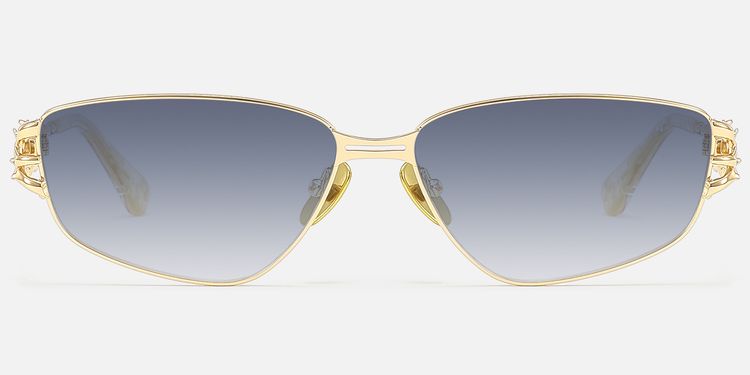 Spine - Gold Metal Sunglasses with Thorn by Vooglam