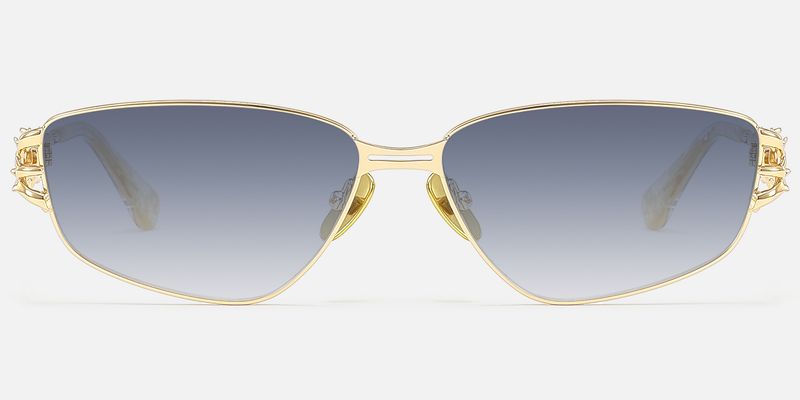 Spine - Gold Metal Sunglasses with Thorn by Vooglam