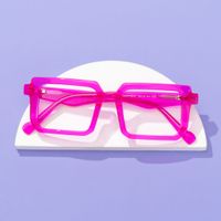 Cassiel - Rectangle Pink Eyeglasses | Vooglam On Model