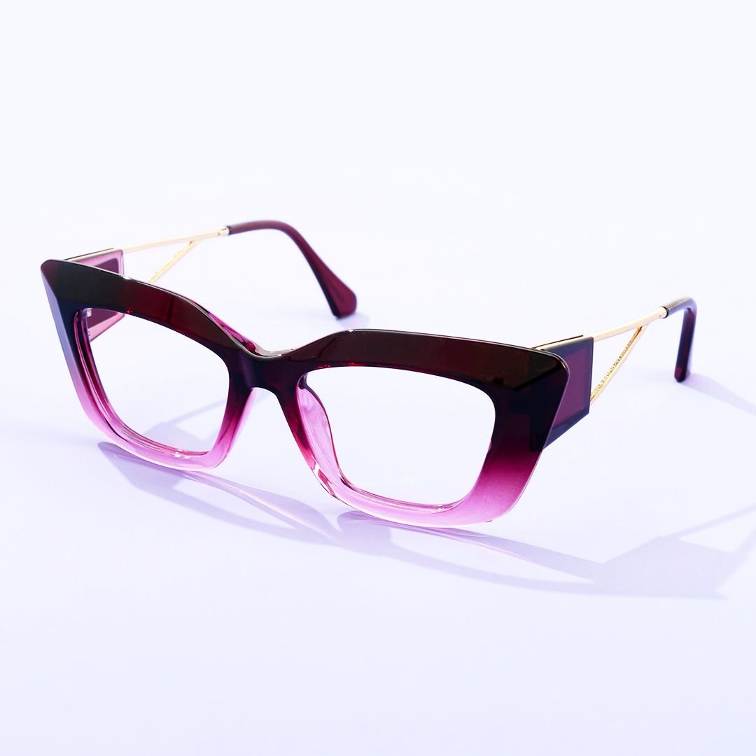 Walburga - Rectangle Purple Eyeglasses - 5