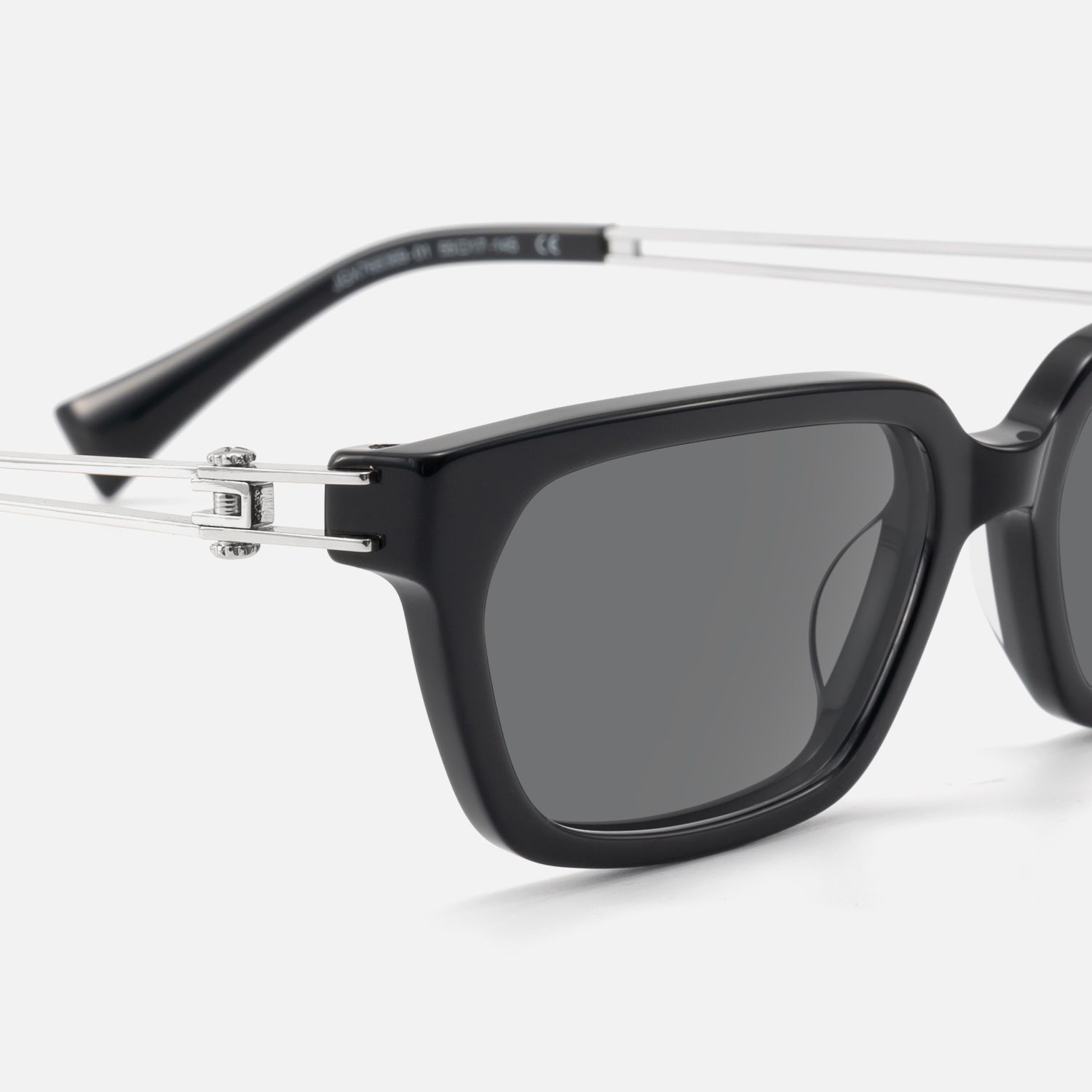 Scarpa - Black Double Wire Gray Tint Sunglasses by Vooglam - Design Details