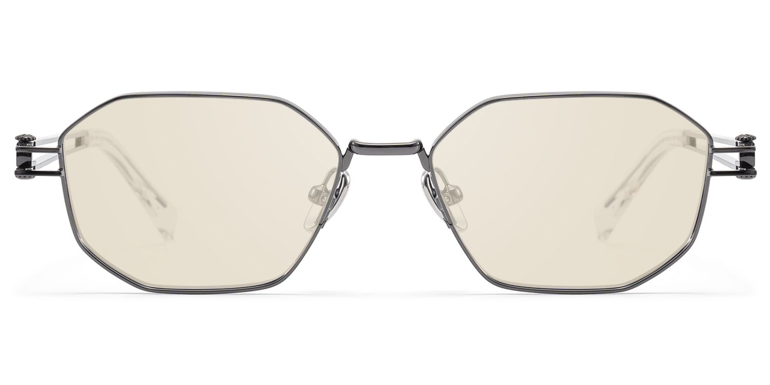 Loos - Gunmetal Double Wire Geometric Sunglasses by Vooglam Product Details 1