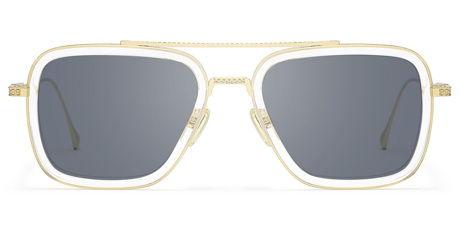 Alvira - Clear Aviator Sunglasses Gold Frame by Vooglam Product Details 1