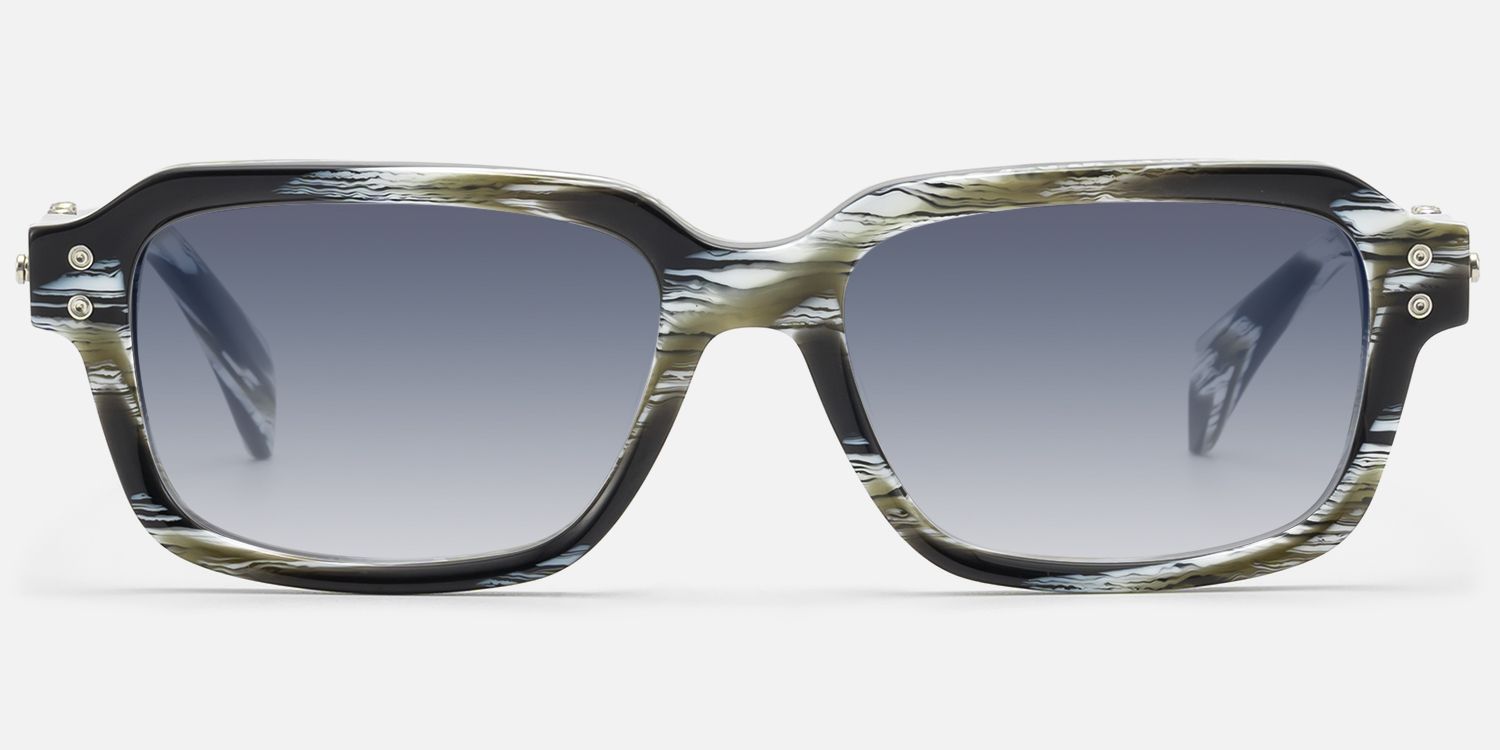 Anacortes - Gray Horn Rim Gradient Guitar Shades by Vooglam - Angle View