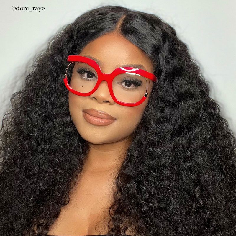 Fredia - Square Red Eyeglasses - 7