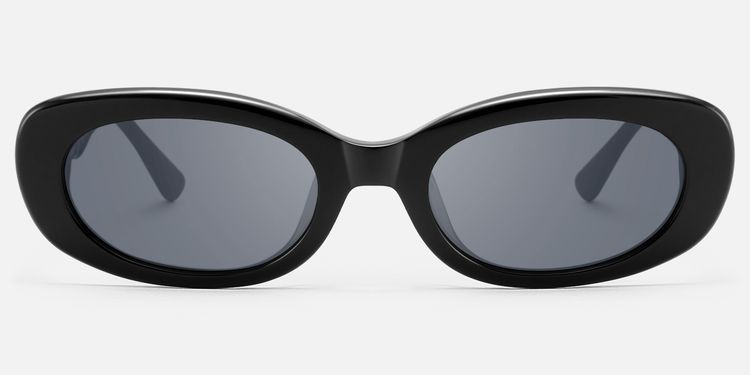SHHHH~ - Black Oval Sunglasses with Checkered by Vooglam