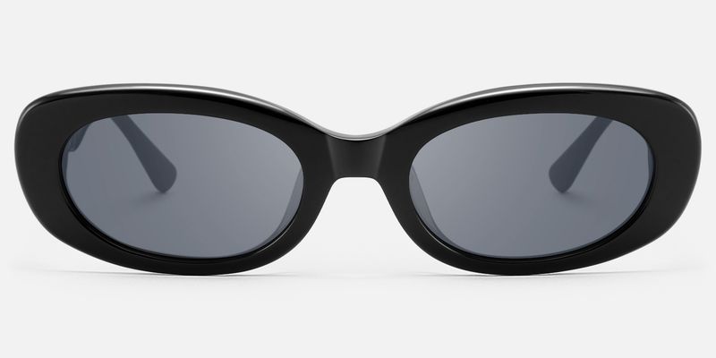 SHHHH~ - Black Oval Sunglasses with Checkered | Vooglam