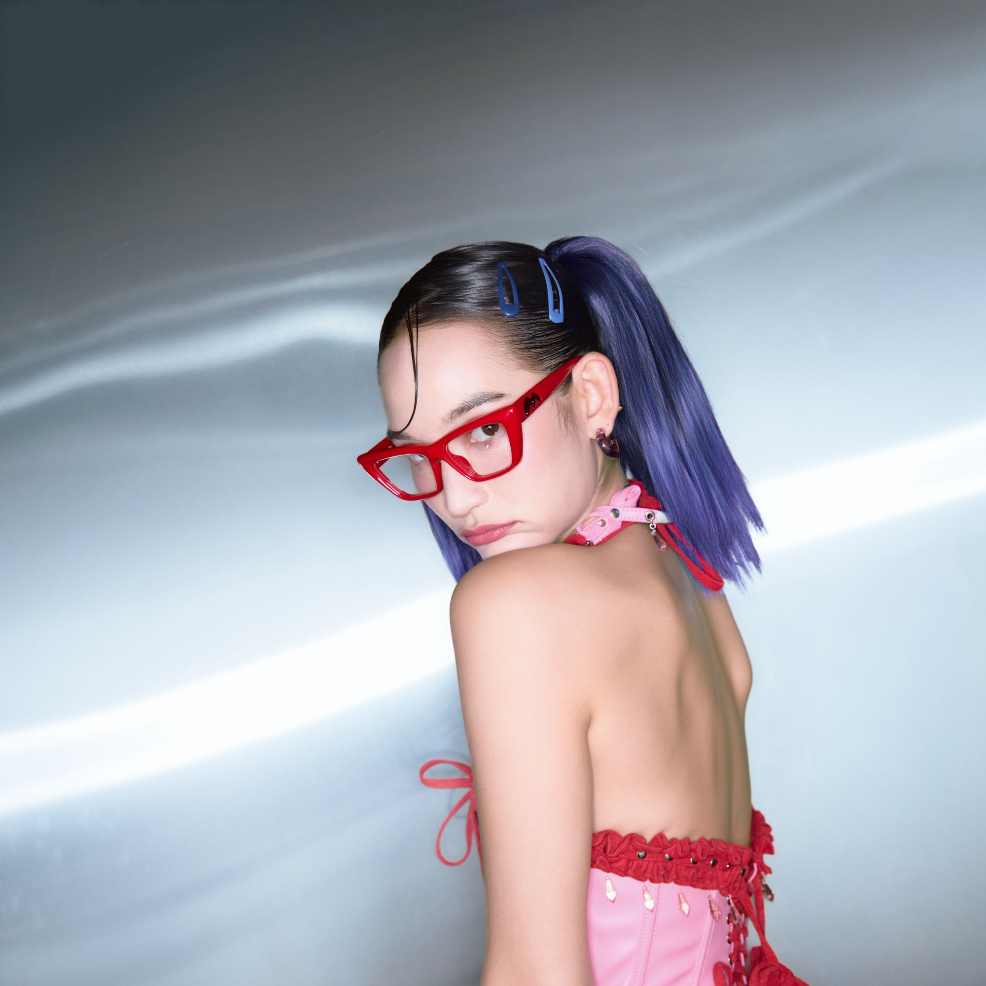 Meguro - Puffy Red TR90 Cat Eye Rx Glasses by Vooglam - Lifestyle Look