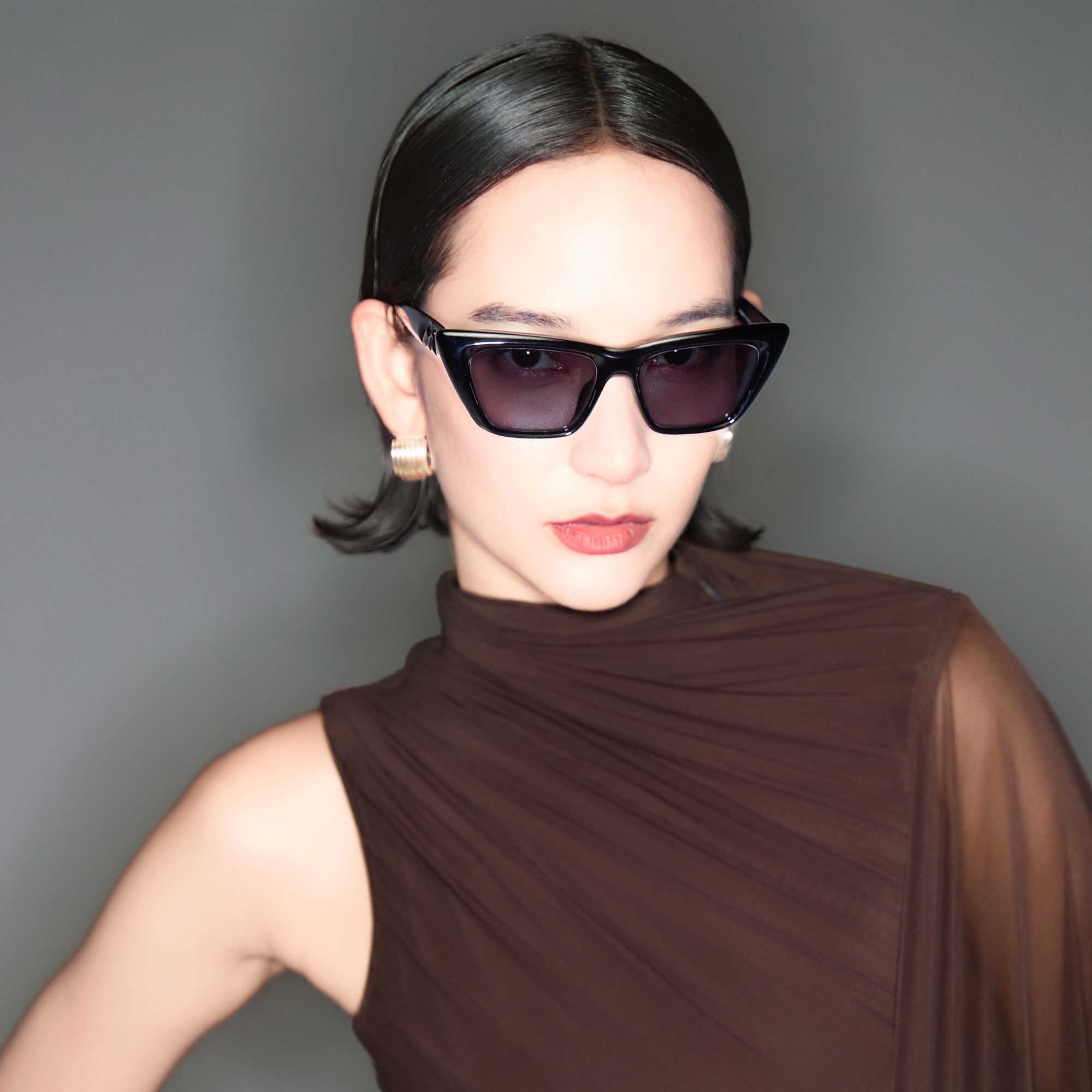 Brand Story: Behind the design of Meguro - Black Inflated Cat-Eye Tinted Sunglasses by Vooglam