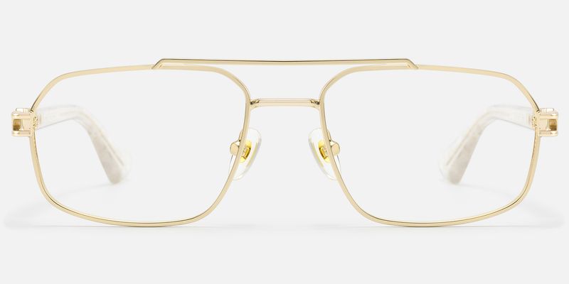 Lacey - Iconic Thin Aviator Gold Eyeglasses by Vooglam