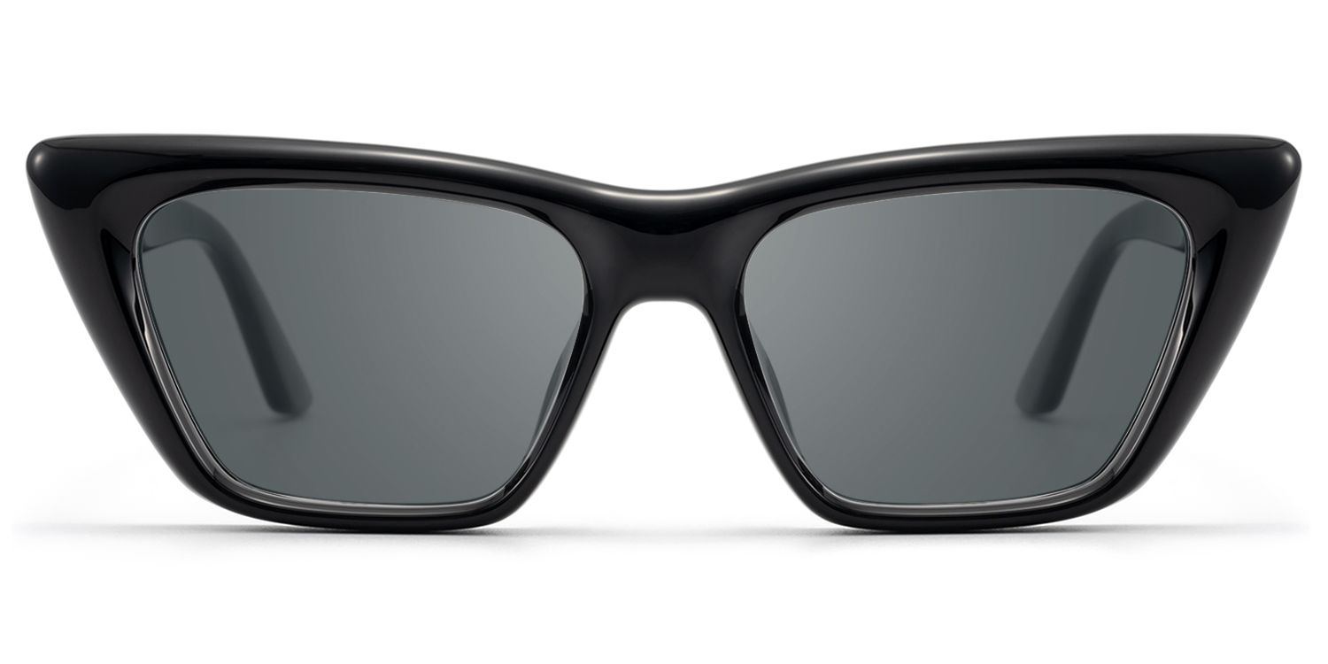 Meguro - Black Inflated Cat-Eye Tinted Sunglasses by Vooglam Product Details 1