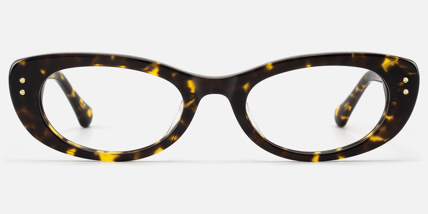 Ginza - Tortoise Retro Narrow Cat Eye Glasses by Vooglam - Angle View
