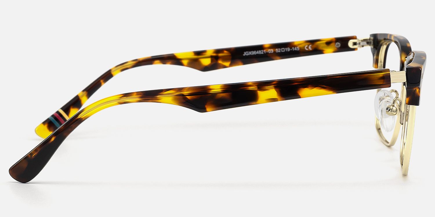 Preppy - Rectangle Tortoise Eyeglasses by Vooglam - Side View