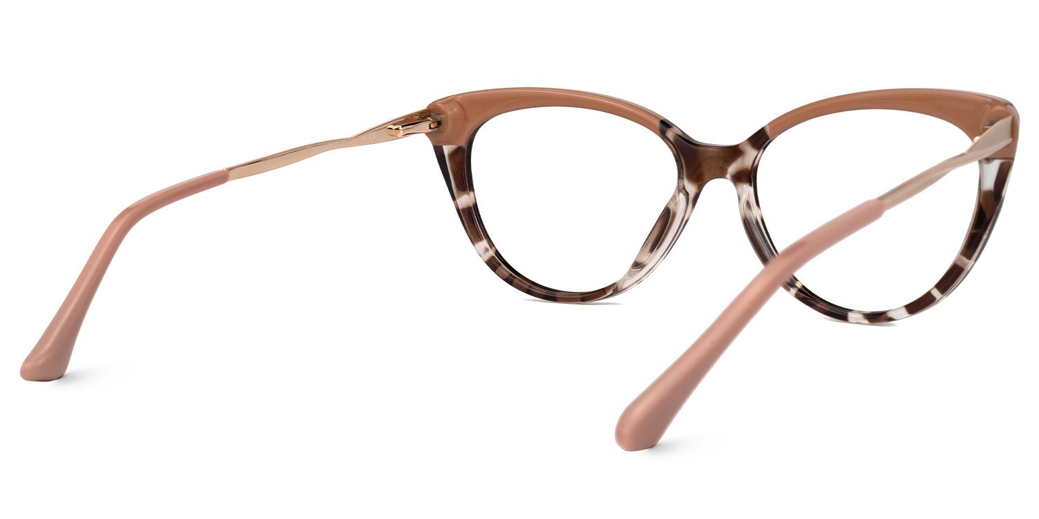 Trudie - Cat Eye Brown Tortoise Eyeglasses | Vooglam Side View