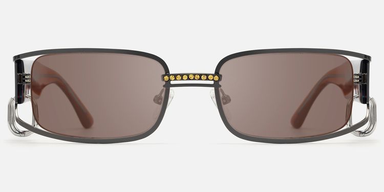 Riff - Huggie Deco Narrow Rectangle Sunglasses by Vooglam
