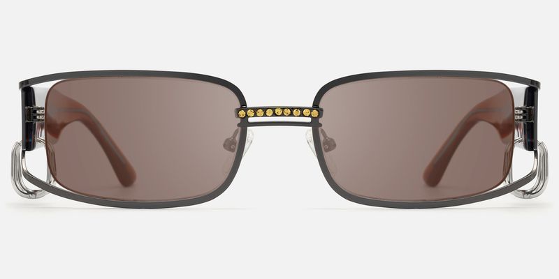 Riff - Huggie Deco Narrow Rectangle Sunglasses | Vooglam