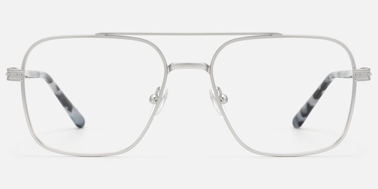 Kovar - Silver Double Bridge Metal Aviator by Vooglam