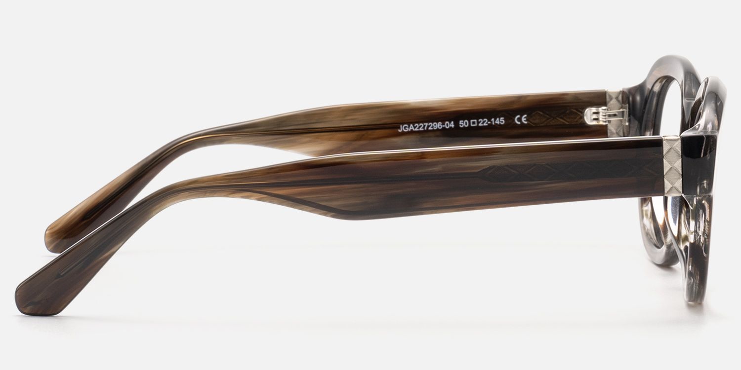 Eerie - Retro Brown Marble Wood Grain Glasses by Vooglam - Side View