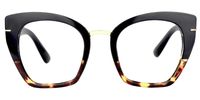 Paulina - Square Black Tortoise Eyeglasses │Vooglam Angle View