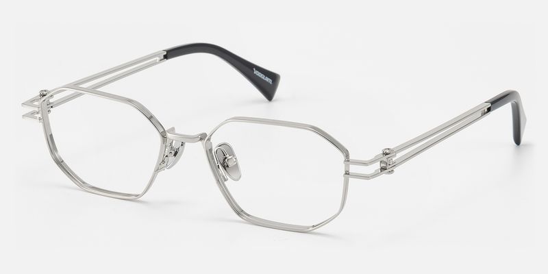 Loos - Silver Double Wire Temple Glasses with Screw by Vooglam