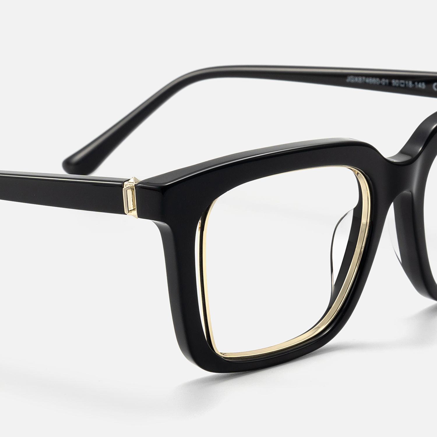 Chaparral - Vintage Black Rectangle Glasses by Vooglam - Design Details
