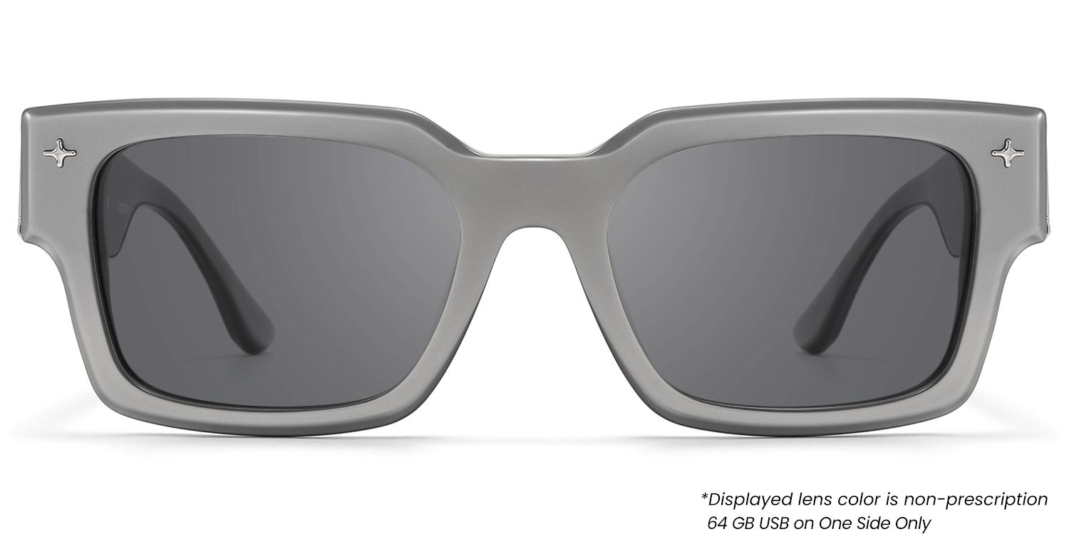 The Programmer - Bold Silver USB Sunglasses by Vooglam Product Details 1