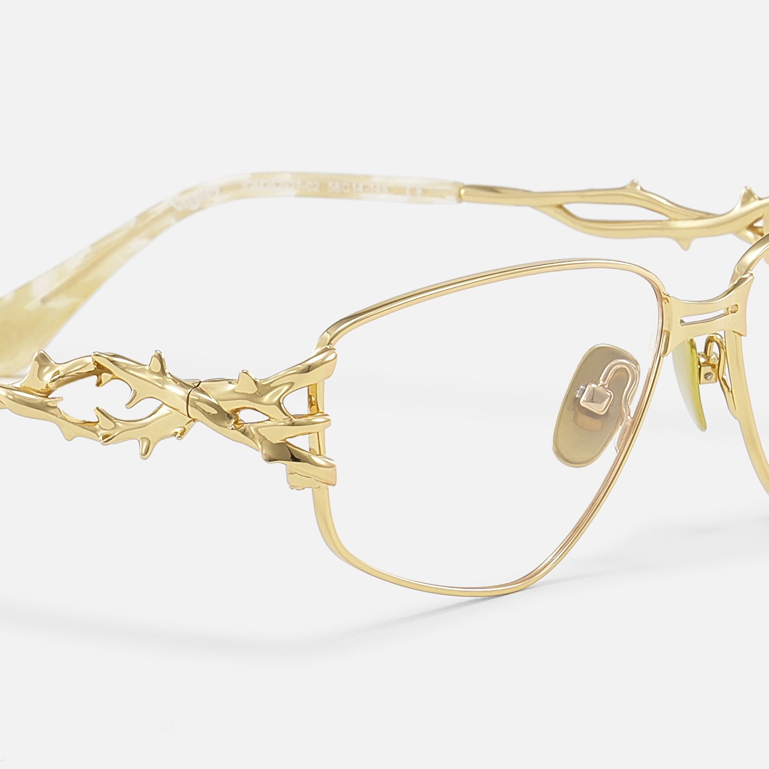 Spine - Gold Geometric Gothic Eyewear by Vooglam - Design Details