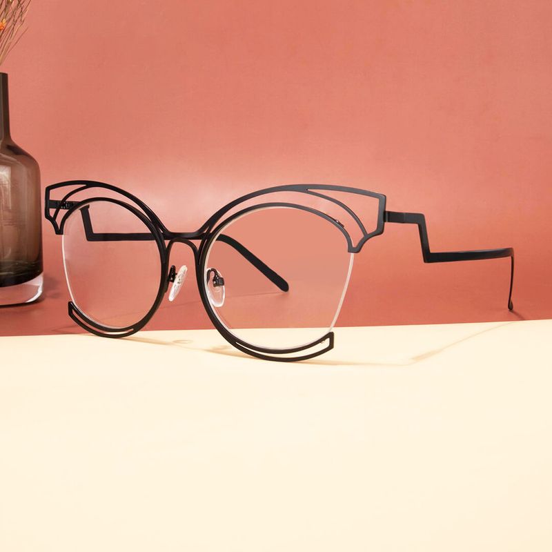 Maggie - Cat Eye Black Eyeglasses - 5