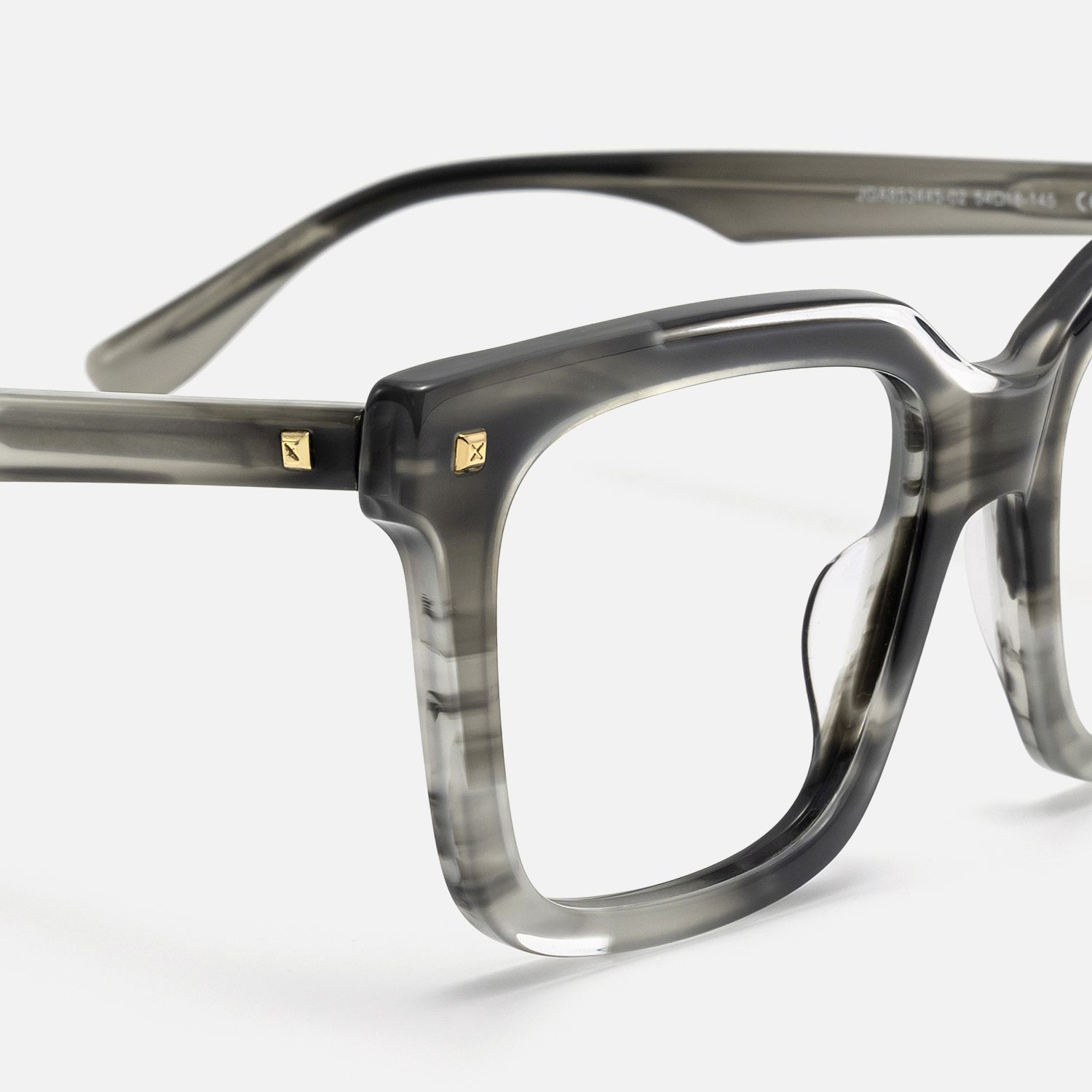 Taffeta - Square Silver Eyeglasses by Vooglam - Design Details