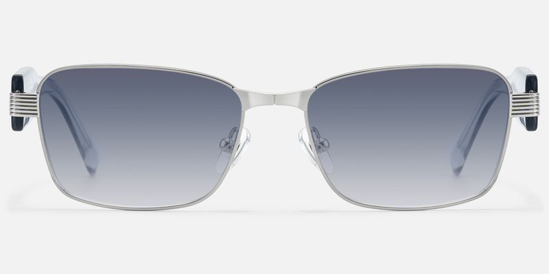 Toyo - Silver Exposed Metal Pin Sunglasses by Vooglam