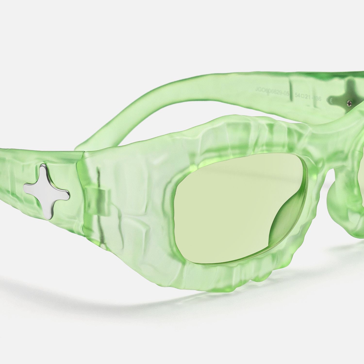 The Geologist - Green Tint Transparent Sunglasses by Vooglam - Design Details