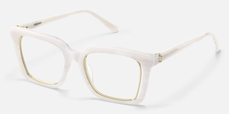Chaparral - Retro Rectangle White Eyeglasses by Vooglam