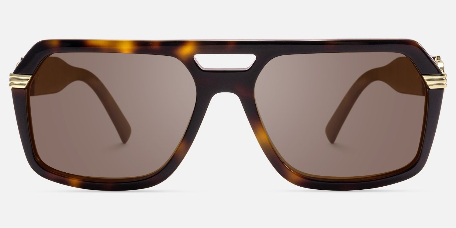 Maverick - Aviator Tortoise Sunglasses by Vooglam - Angle View
