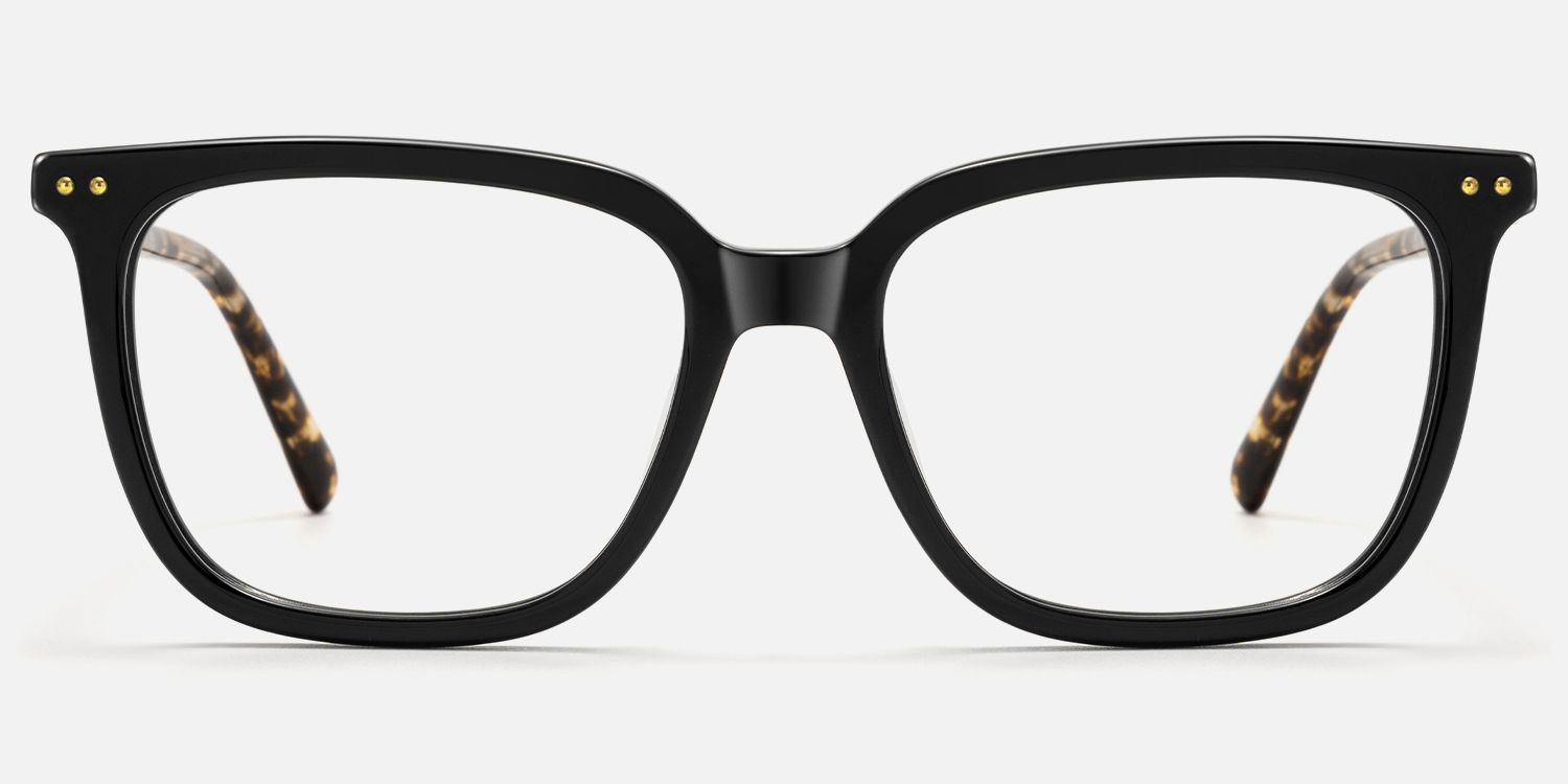 Terra - Square Black Eyeglasses by Vooglam - Angle View