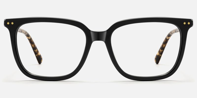 Terra - Square Black Eyeglasses by Vooglam