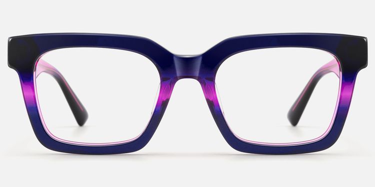 Loop - Purple Pink Gradient Square Glasses by Vooglam